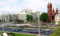 The House of Government and Sts. Simon and Helen Roman Catholic Church (Red Church)